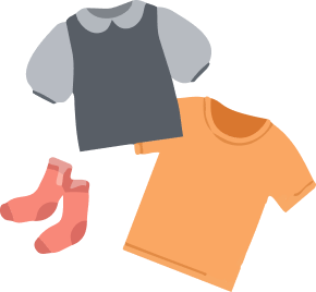 服と靴下のイラスト