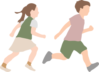 走る子どもたちのイラスト